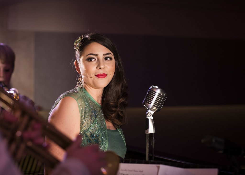 Sophie Khan Levy as Ursula in Night at the Bombay Roxy. Photo Credit Helen Maybanks.