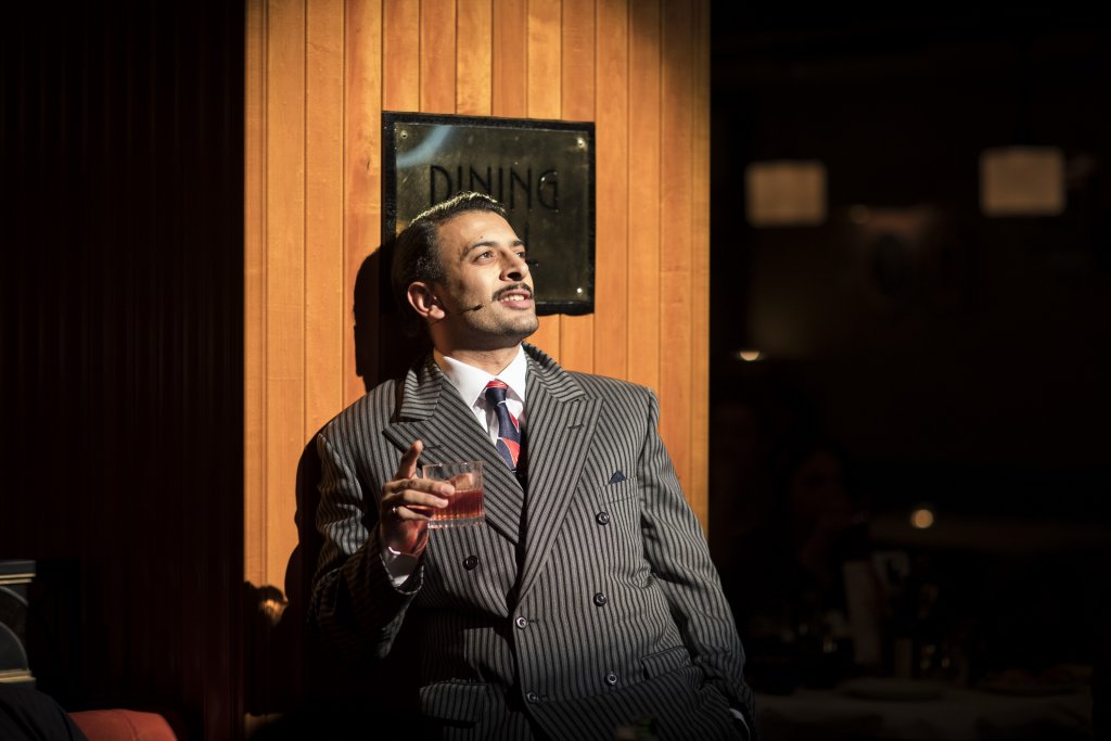 Vikash Bhai as Cyrus in Night at the Bombay Roxy. Photo Credit Helen Maybanks.
